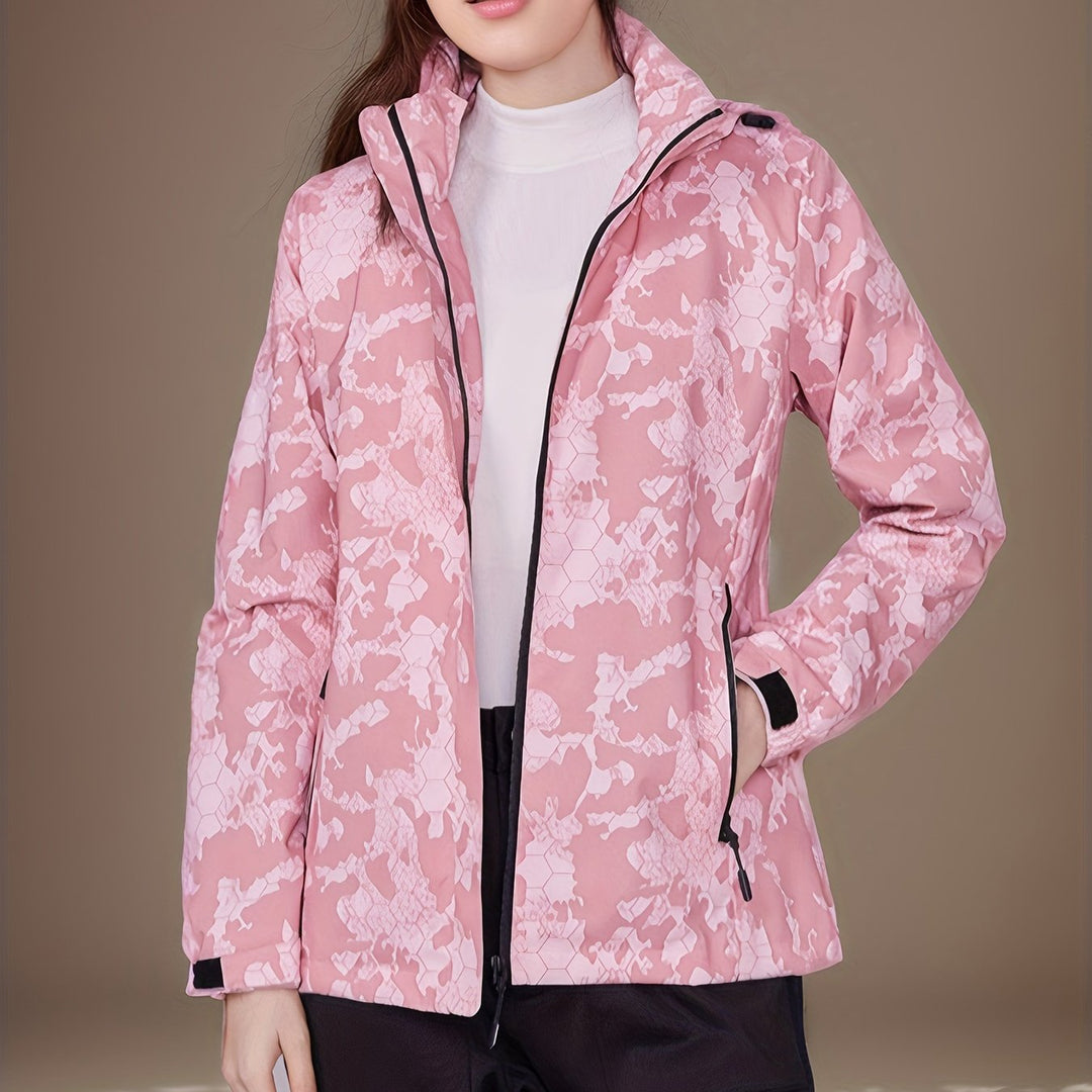 EB | Outdoor-Sportjacke für Frauen, Winddicht, Camouflage-Druck