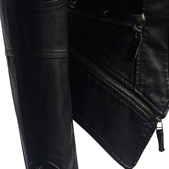 EB | Damen Nieten PU Lederjacke