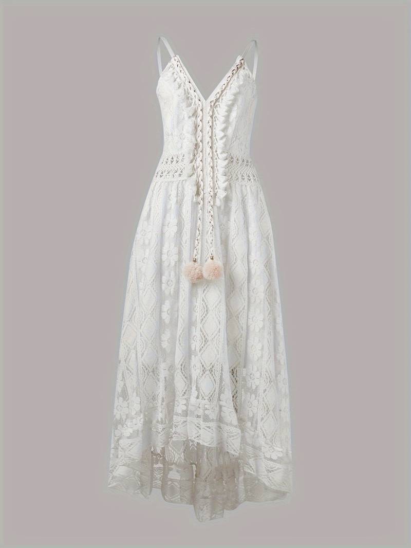 EB – boho-maxi-sommerkleid mit spaghettiträgern und v-ausschnitt