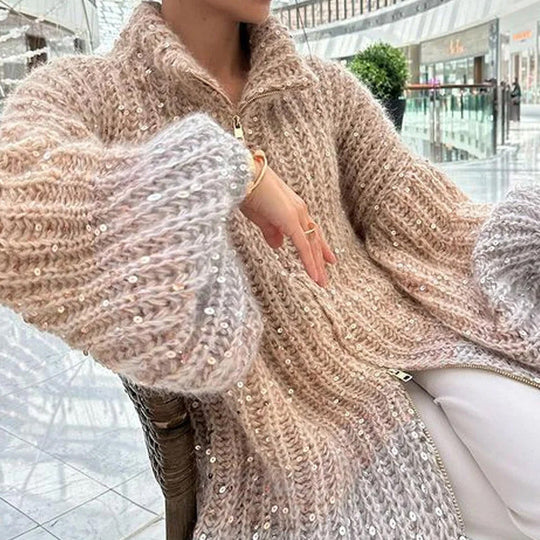 EB | Strickjacke mit Glitzerpailletten
