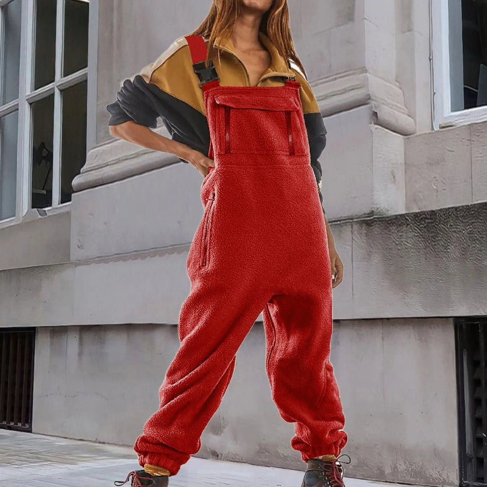 EB | Damen Fleece Overall Mit Verstellbaren Trägern Stylisch Und Bequem