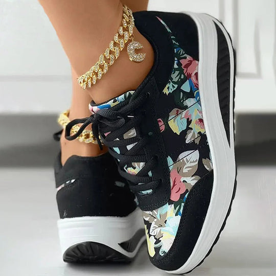 Blumenmuster Plattform Sneaker EB