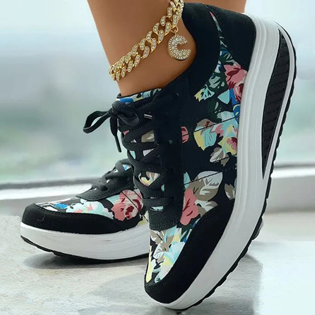 Blumenmuster Plattform Sneaker EB
