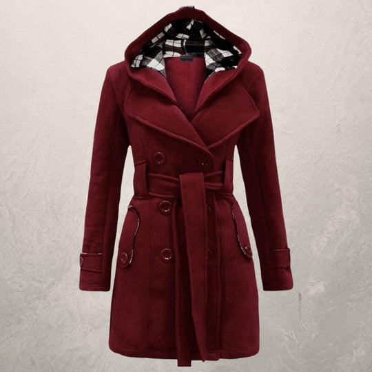 EB | Trenchcoat - Zweireihig - Kapuze - Gürtelschnalle In Der Taille - Klassischer Schnitt