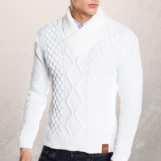 EB | Wollschal Kragen Pullover Kabelstrick Winterpullover
