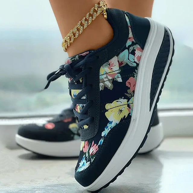 Blumenmuster Plattform Sneaker EB