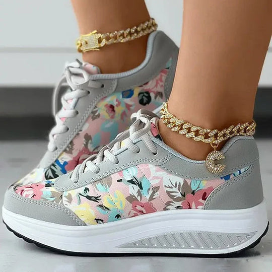 Blumenmuster Plattform Sneaker EB