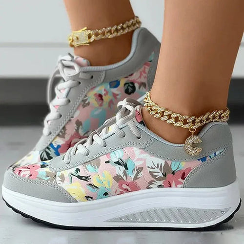 Blumenmuster Plattform Sneaker EB