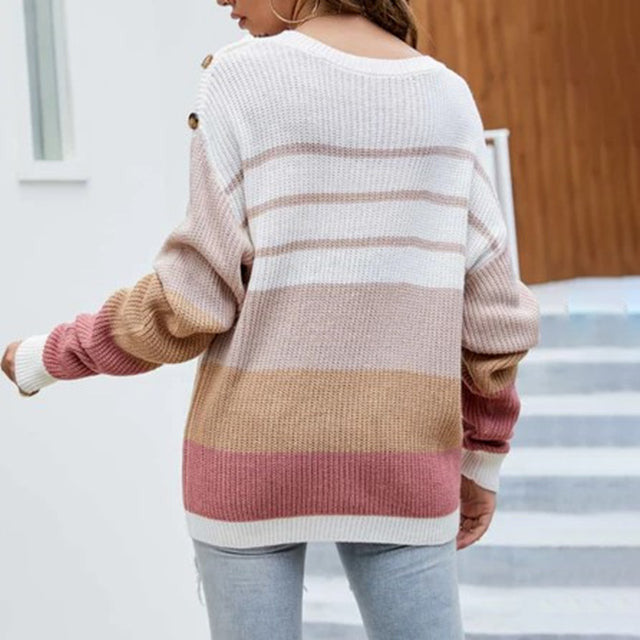 EB | Strickpullover mit Knopfdetails Acryl Komfortabel, Stilvoll