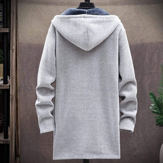 EB | Jacke Wollmischung Kordelzugkapuze Gefüttert und Warm Reißverschluss & Seitentaschen