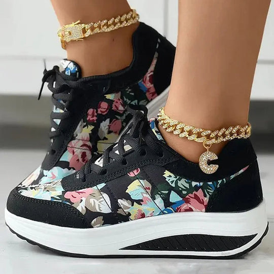 Blumenmuster Plattform Sneaker EB