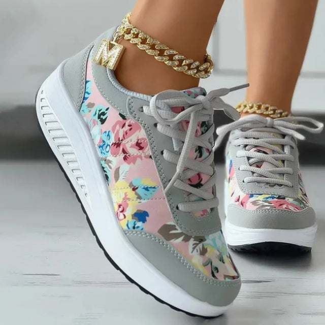 Blumenmuster Plattform Sneaker EB