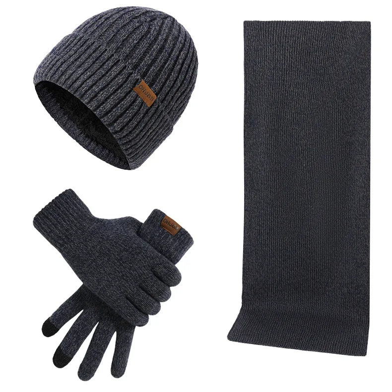 EB - Lässiges Winterset mit Mütze, Schal und Handschuhen für Männer