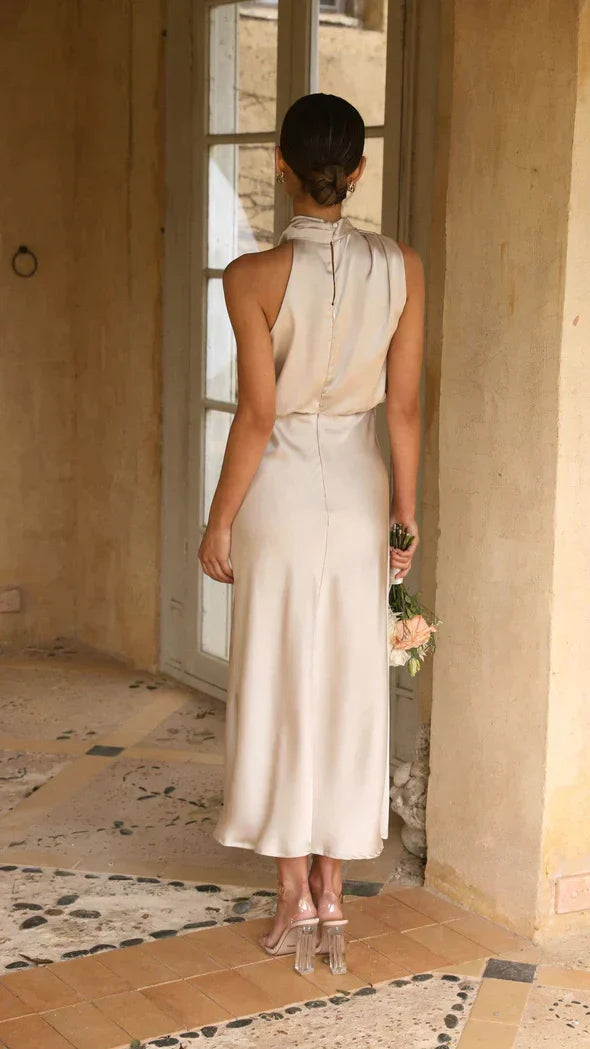 EB | Satin ärmelloses Festkleid
