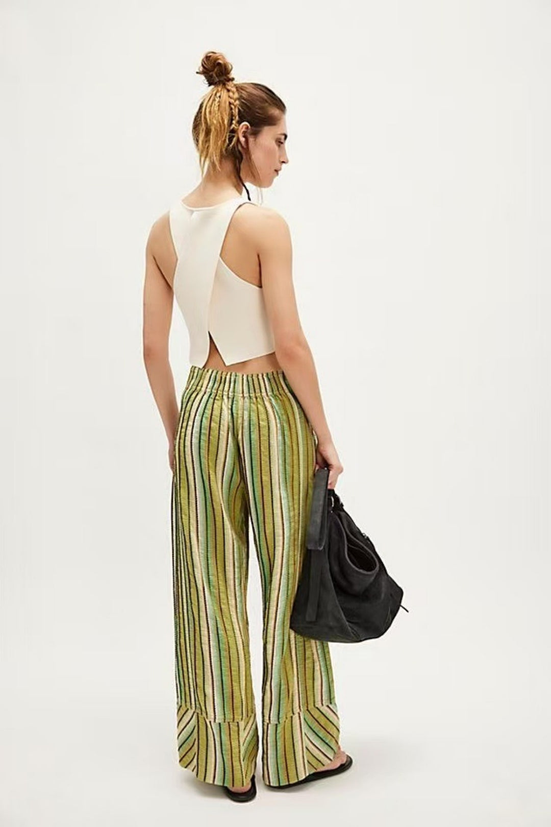 EB | Gestreifte Hose mit weitem Bein