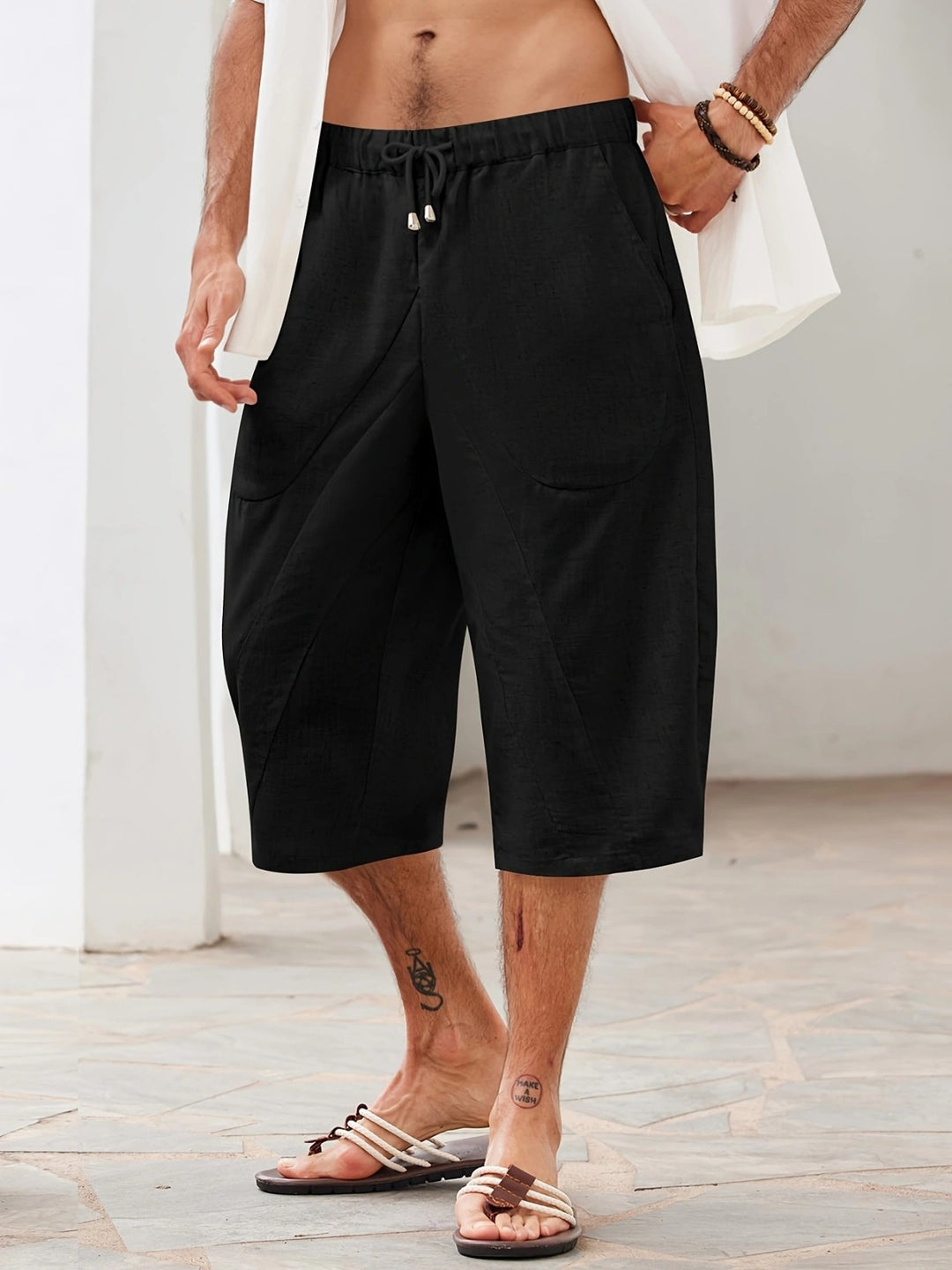 EB | Shorts mit Taschen aus Baumwolle und Leinen