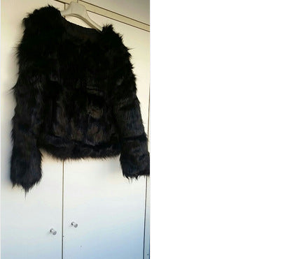 Damen kunstvoller Kunstfellmantel mit weichem und luxuriösem Material EB