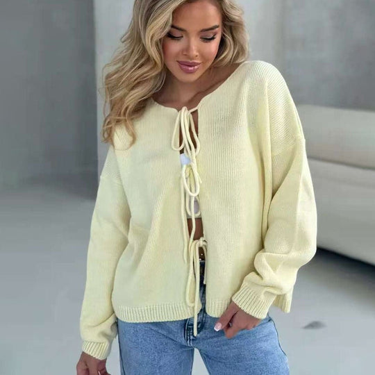 EB | Stylischer Kurzer Cardigan mit Schnürung