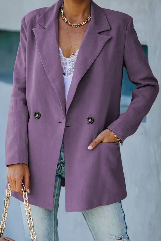 EB | Doppelreihiger Blazer mit gepolsterten Schultern und Taschen