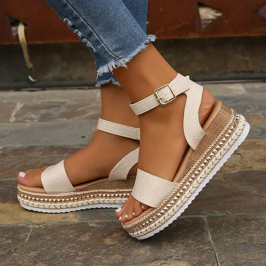 EB | Luxus Plattform Sandalen mit Riemen für Damen