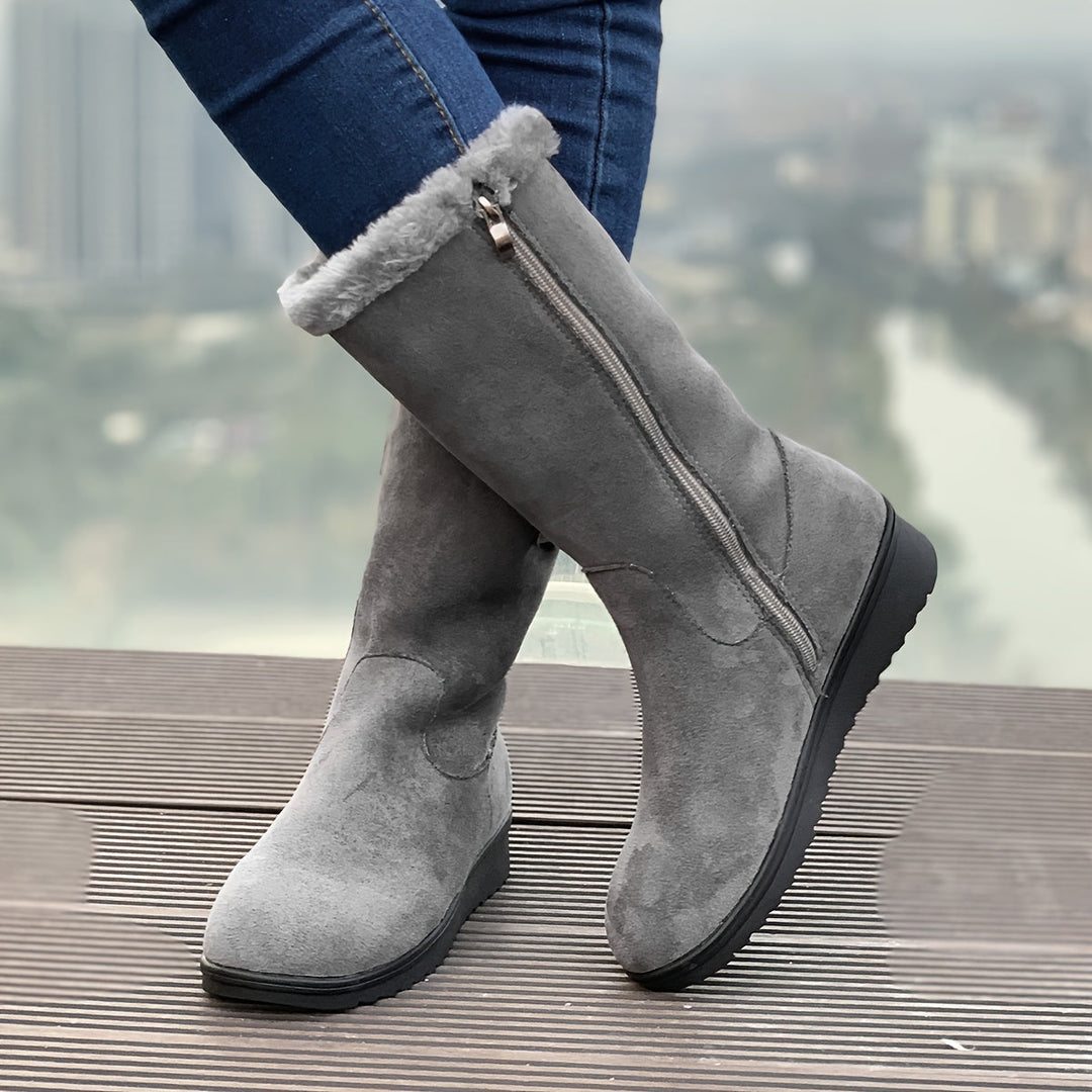EB | Verstärkte Samt Mittelrohr Schnee Stiefel