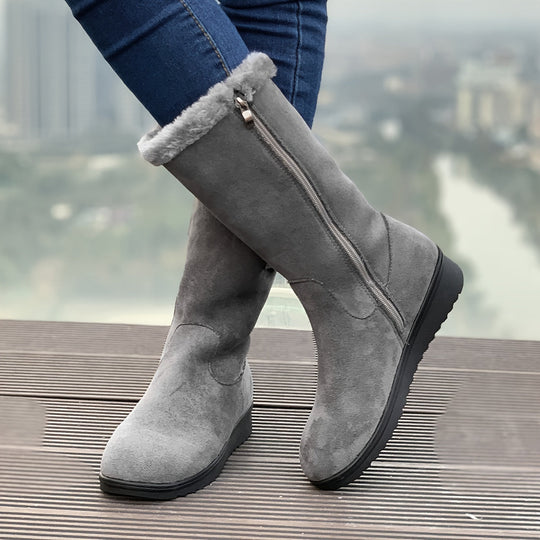 EB | Verstärkte Samt Mittelrohr Schnee Stiefel