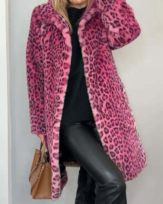 EB | Leopard Lange Weiche Jacke