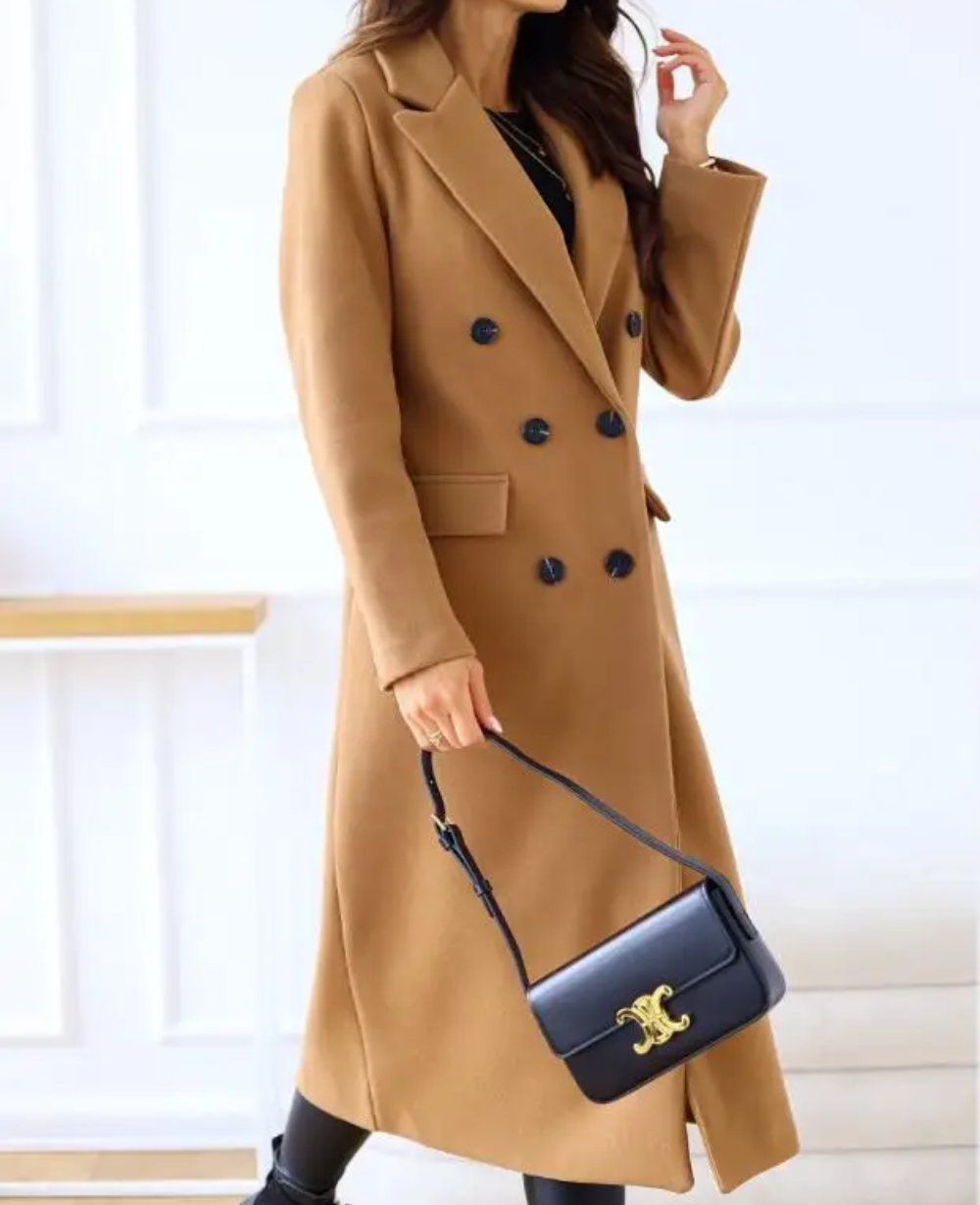 EB | Lange Elegante Taillierte Trenchcoat Für Damen | Perfekt Für Herbst Und Winter