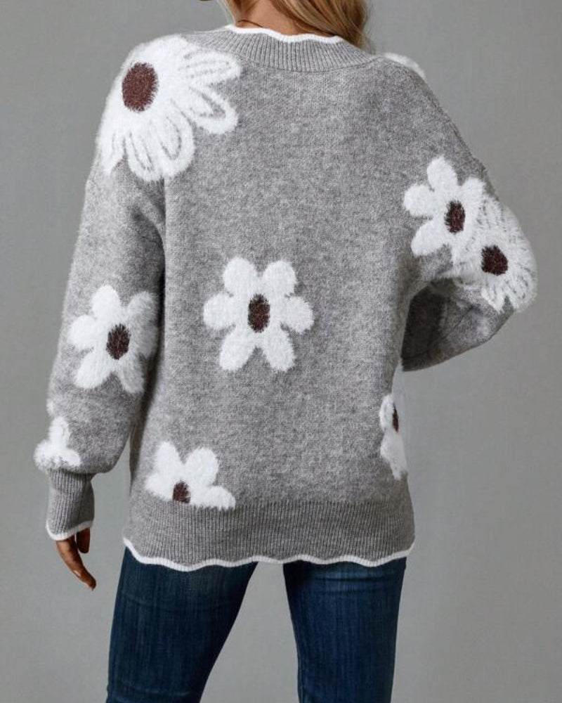 EB | Strickpullover mit Blumen