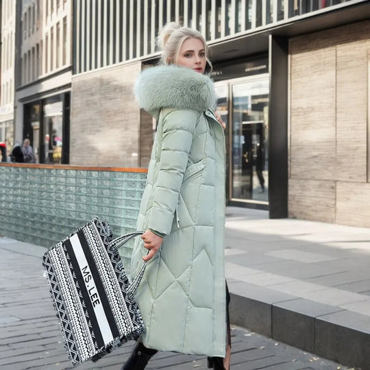 EB | Lange gepolsterte Jacke mit Kapuze