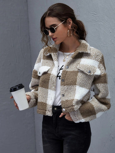 EB | Karierter Button-Down-Kragenjacke