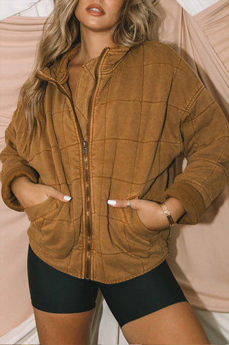 EB | Aufgesetzte Tasche Steppjacke Crop
