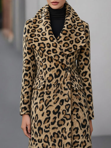 EB | Winterjacke mit Leopardenmuster, beidseitig aus Wolle – elegante Auß Jacke für legere und formelle Anlässe