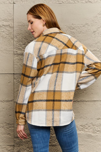 EB | Karo Gefallen Schulter Shirtjacke
