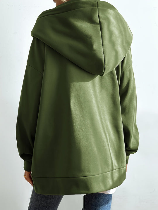 EB | Comfort - Extrem Bequemer Langer Zip-Up-Plüsch-Hoodie mit Kapuze für Damen