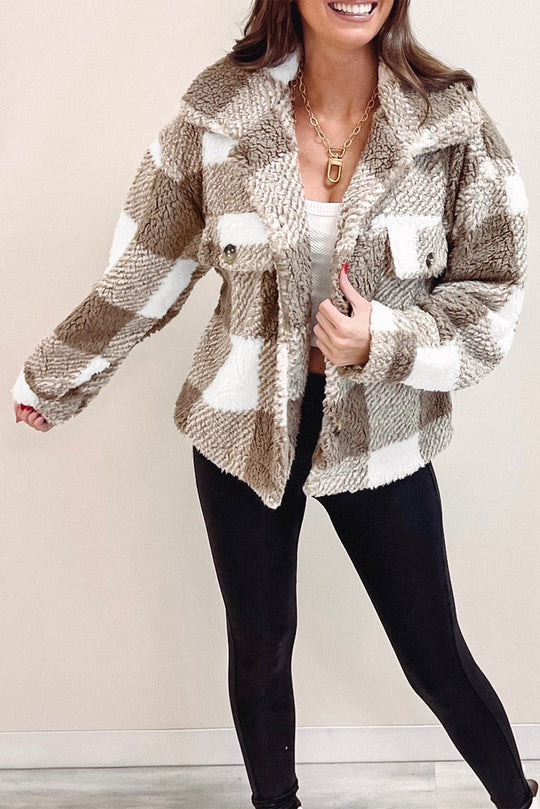 EB | Weiche Teddyjacke mit Muster Komfortabel und Stilvoll Perfekt für Den Alltag