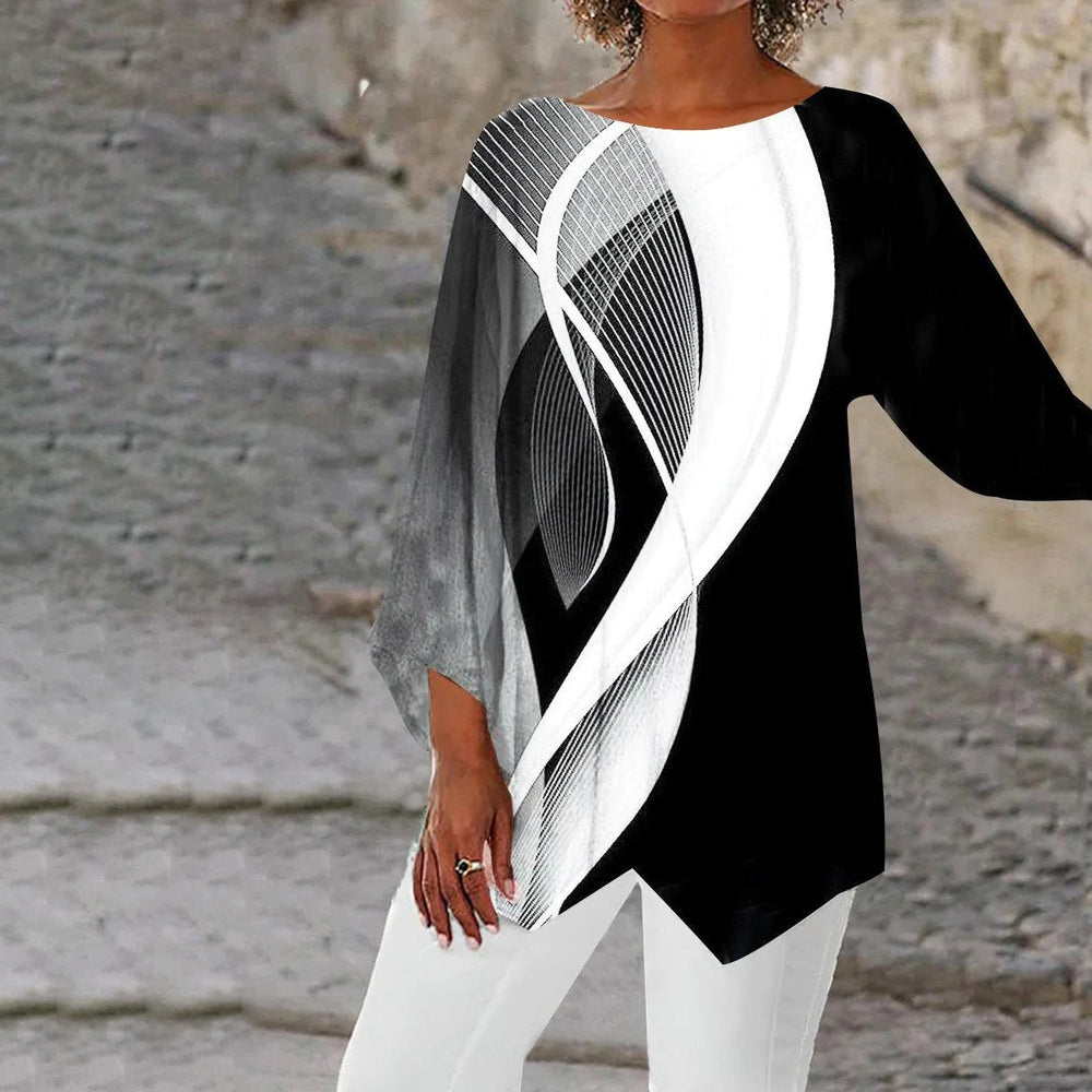 EB | Moderne Geometrische Tunika Mit Langen Ärmeln