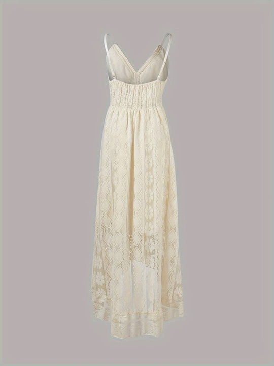 EB – boho-maxi-sommerkleid mit spaghettiträgern und v-ausschnitt