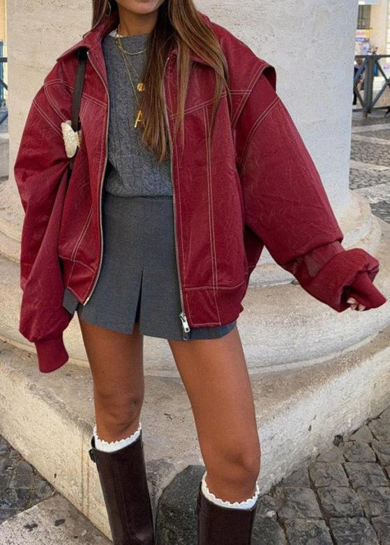 EB | Weinroter Reißverschlussjacke