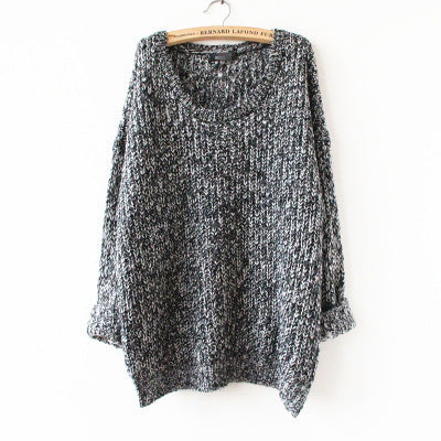 Damen Grobstrickpullover mit lässigem Schnitt und tiefem Rundhalsausschnitt EB