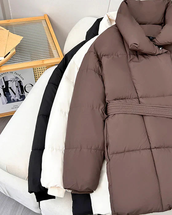 EB | Wattierte Jacke mit Revers In Schlichter Farbe
