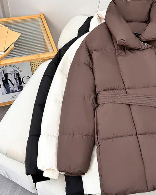 EB | Wattierte Jacke mit Revers In Schlichter Farbe