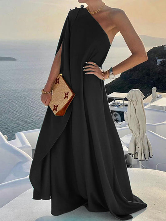 EB | Drapiertes Maxikleid mit Einer Schulter für Damen