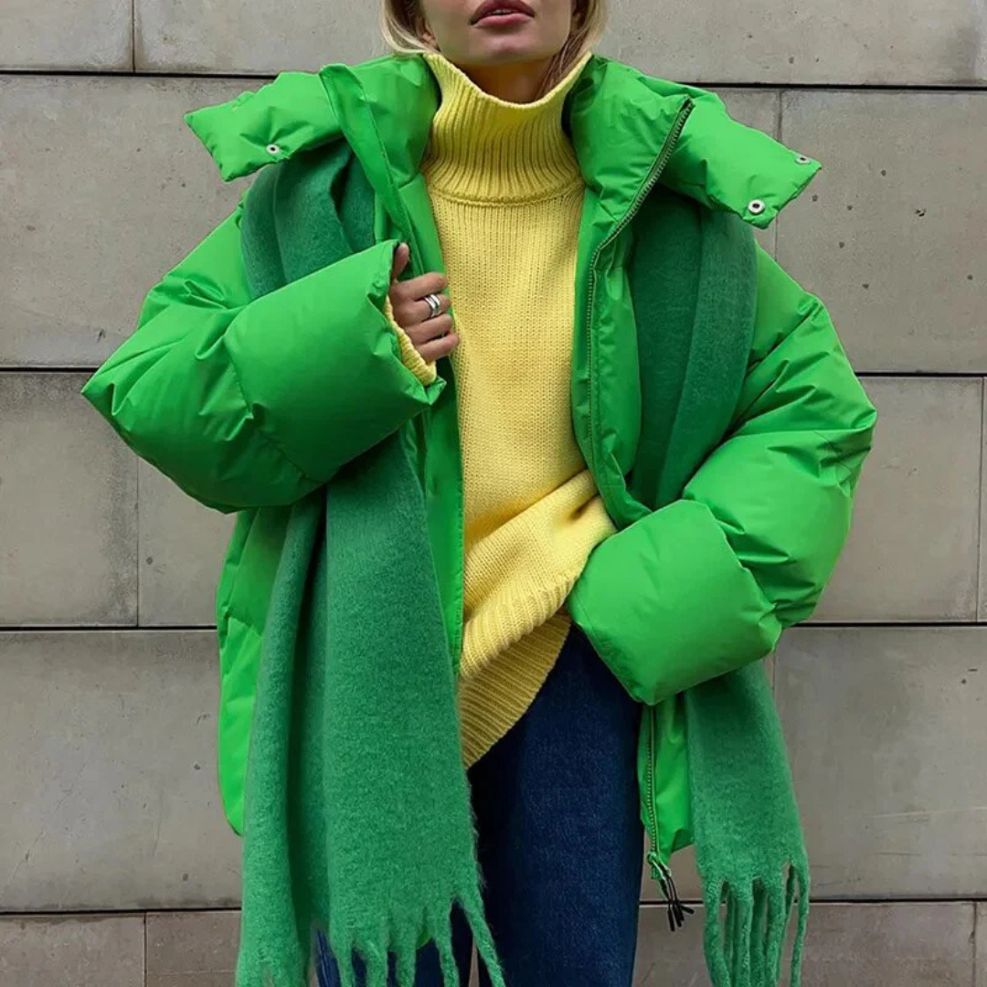 EB | Damen Puffer Kapuzen Jacke - Übergroß