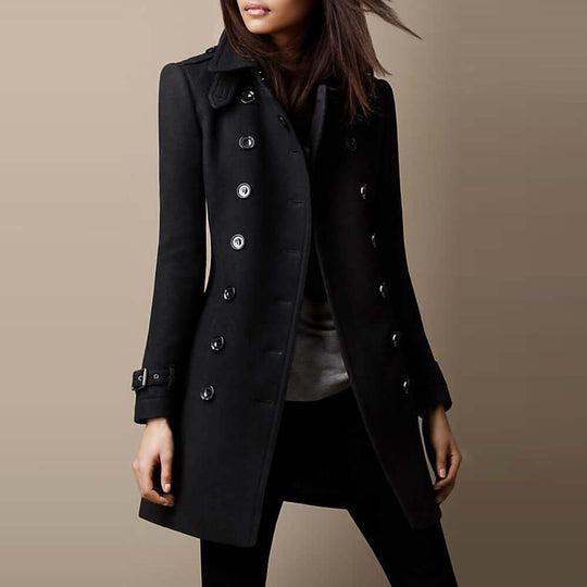 Damen Woll Wintermantel mit Klassischem Schnitt & Winterdesign | EB