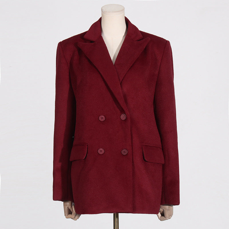 EB | Warme Damen Wolljacke mit Gürtel und Kurzer Passform