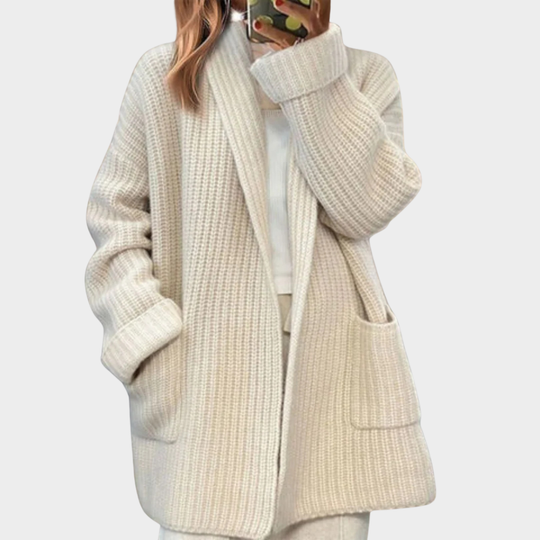 EB | gestrickter Woll-Cardigan-Pullover