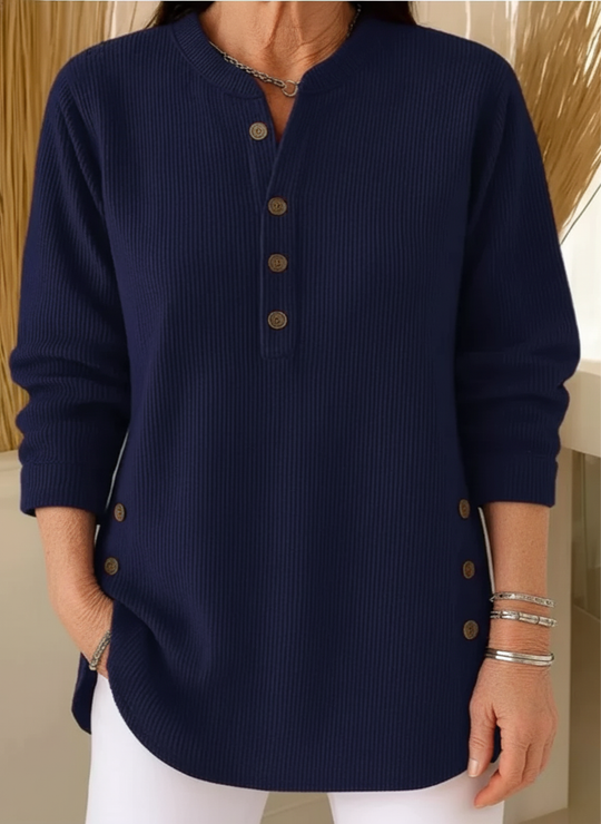 EB | Bequemer Pullover mit Schickem Knopfdetail