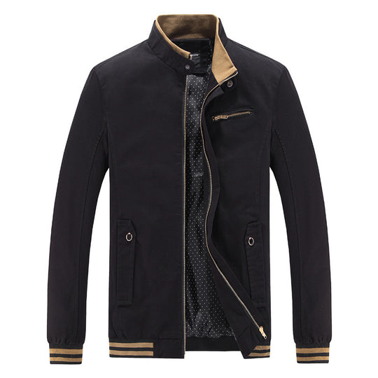 Herren modische Utility-Jacke mit hohem Stehkragen und Taschen EB