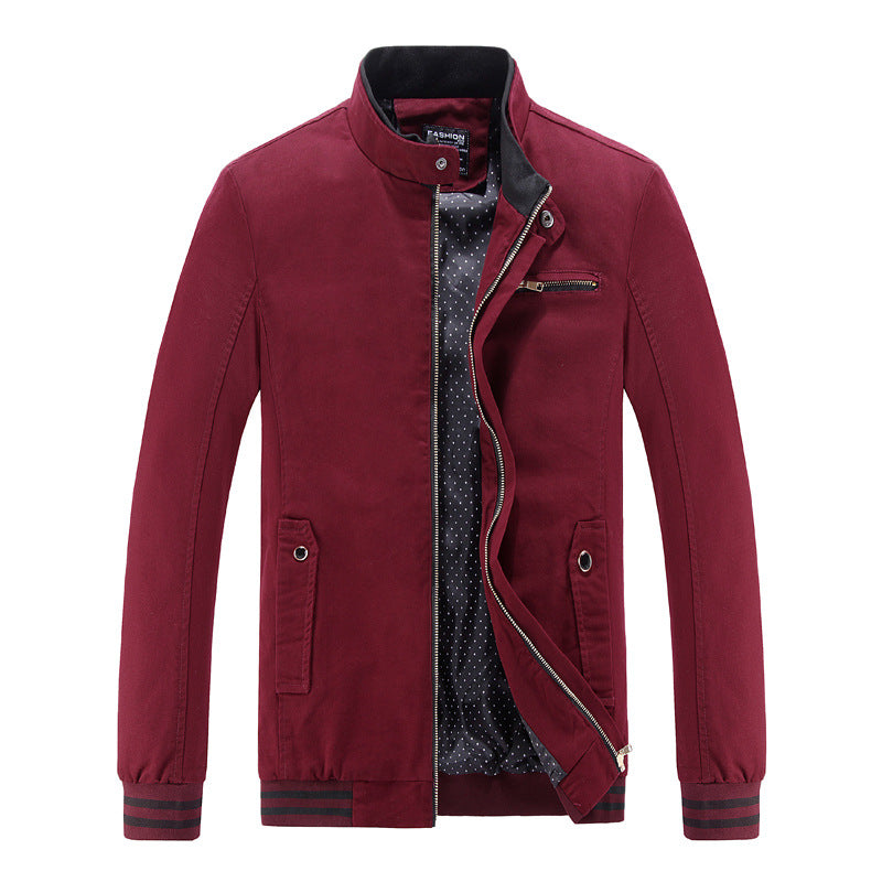 Herren modische Utility-Jacke mit hohem Stehkragen und Taschen EB